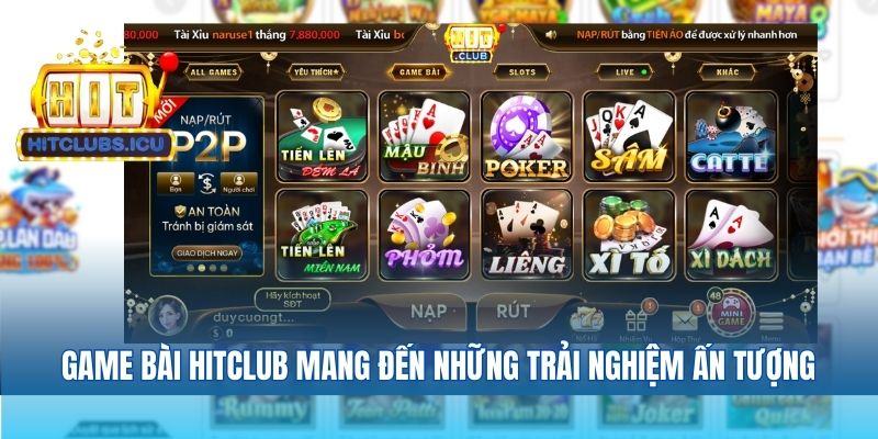 Game bài Hitclub mang đến những trải nghiệm ấn tượng